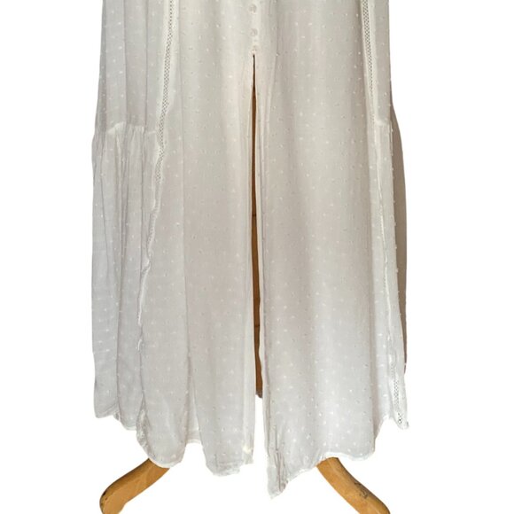 Lulus Completely In Love White Swiss Dot Button-Front Maxi Dress Cottagecore-XL - Picture 9 of 16